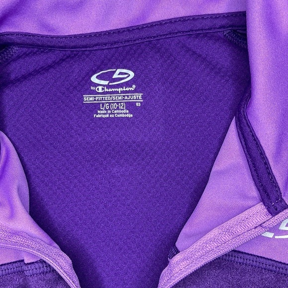 Champion Long Sleeve Half Zip Top Size L 10-12 - Picture 7 of 9